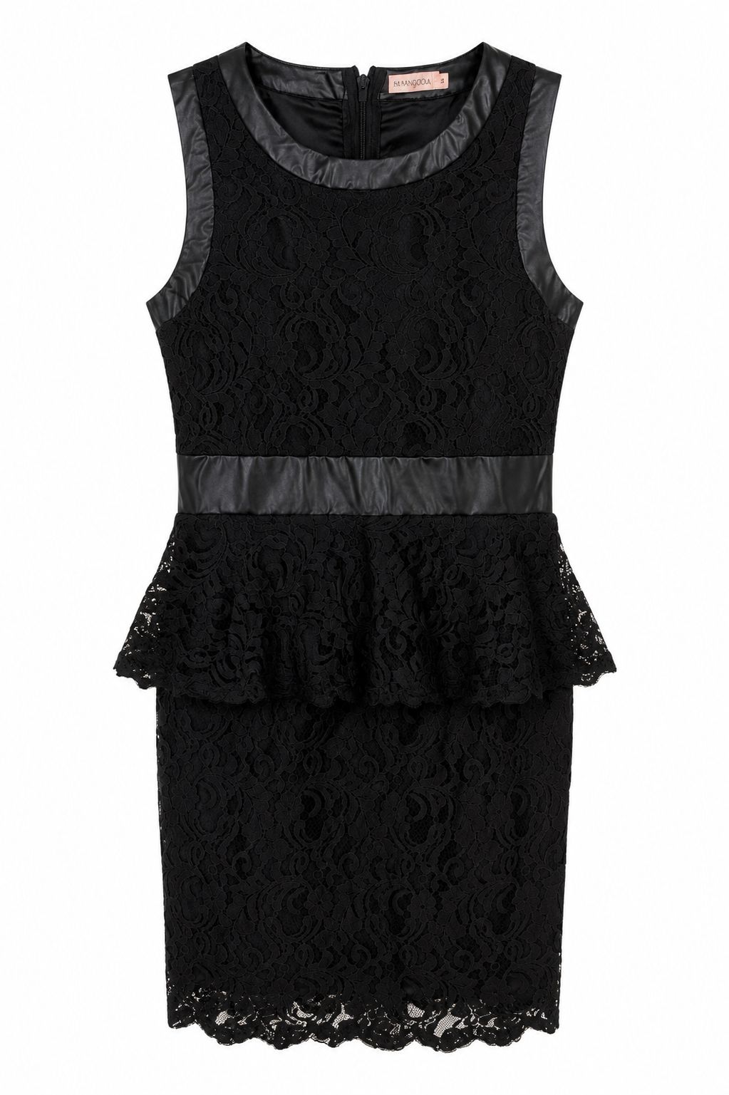 Robe noire en dentelle avec basque – Taille M – Élégante & chic