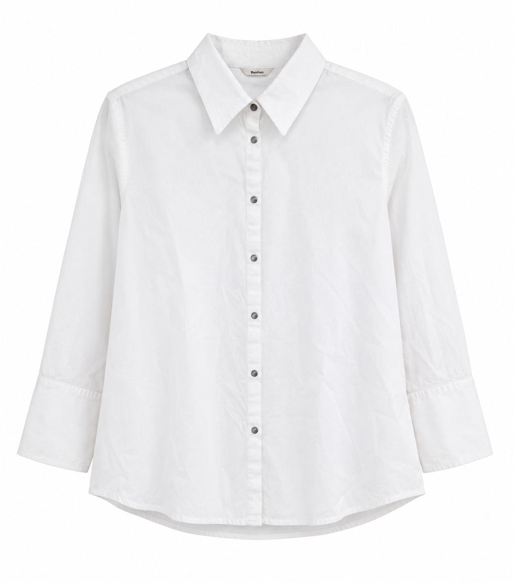 Chemise blanche femme 96% coton – Taille 42 – Élégante & confortable
