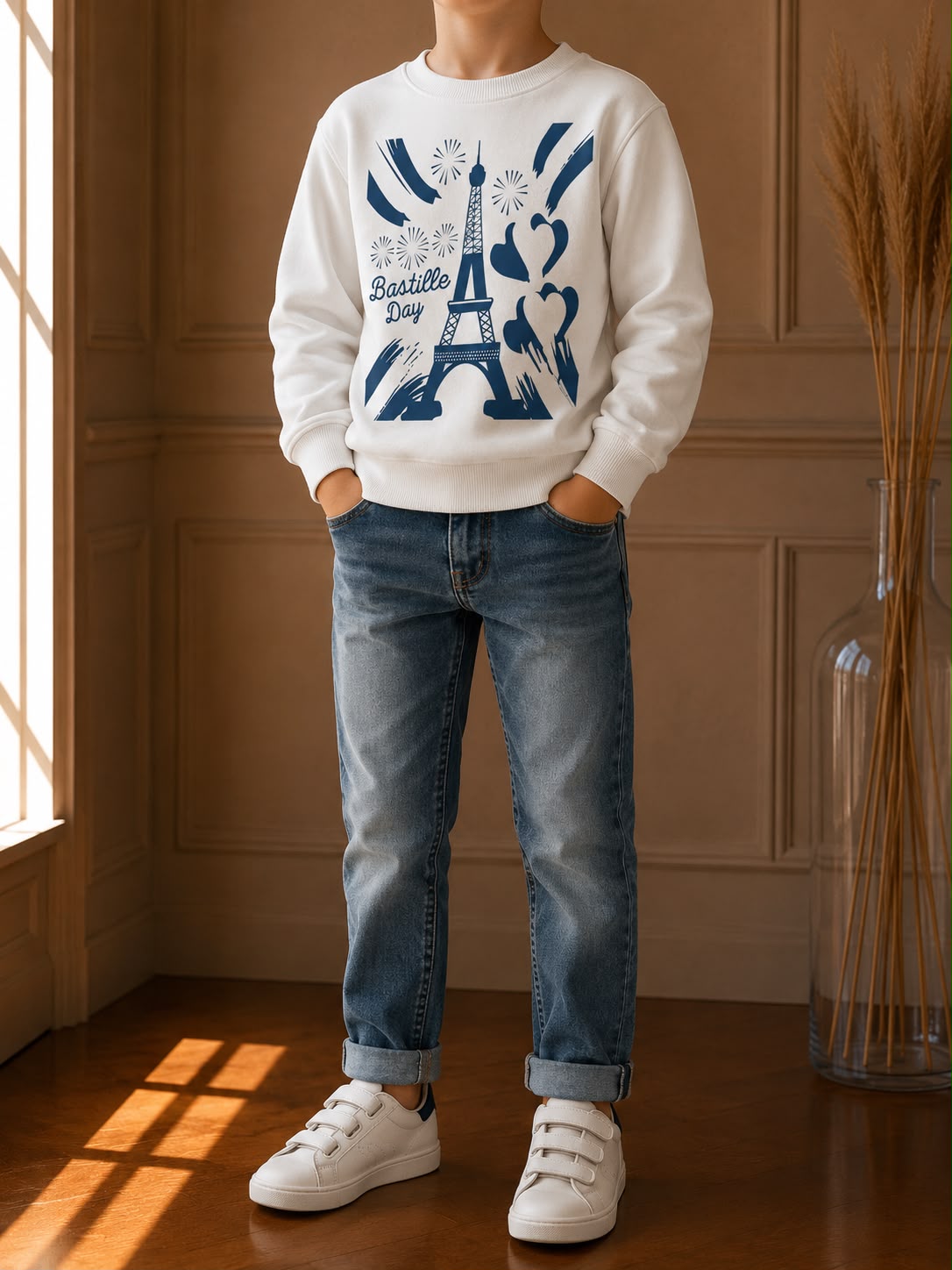 Pull enfant Joah 7/8 ans 60 % coton