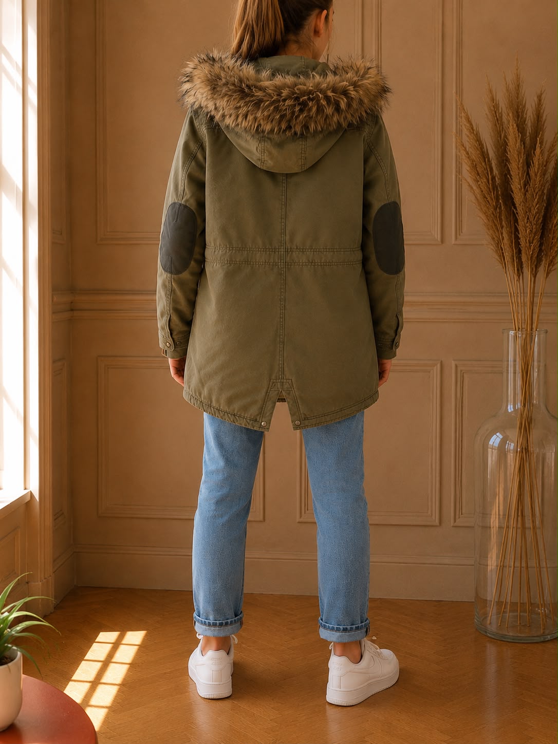Parka Pepe Jeans kaki garçon/fille taille 14 ans